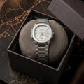 Minimalist silver timepiece