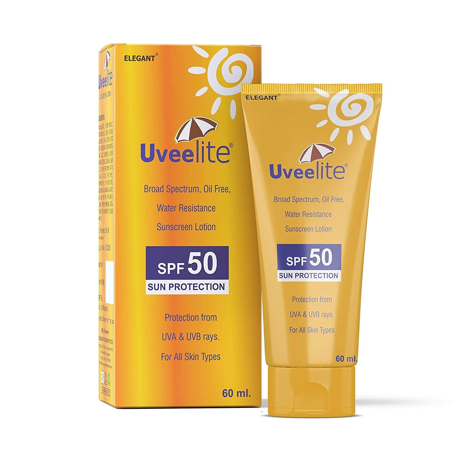 Uveelite Sunscreen Spf 50 Lotion 60ml Broad Spectrum, Non Sticky Pack of 1