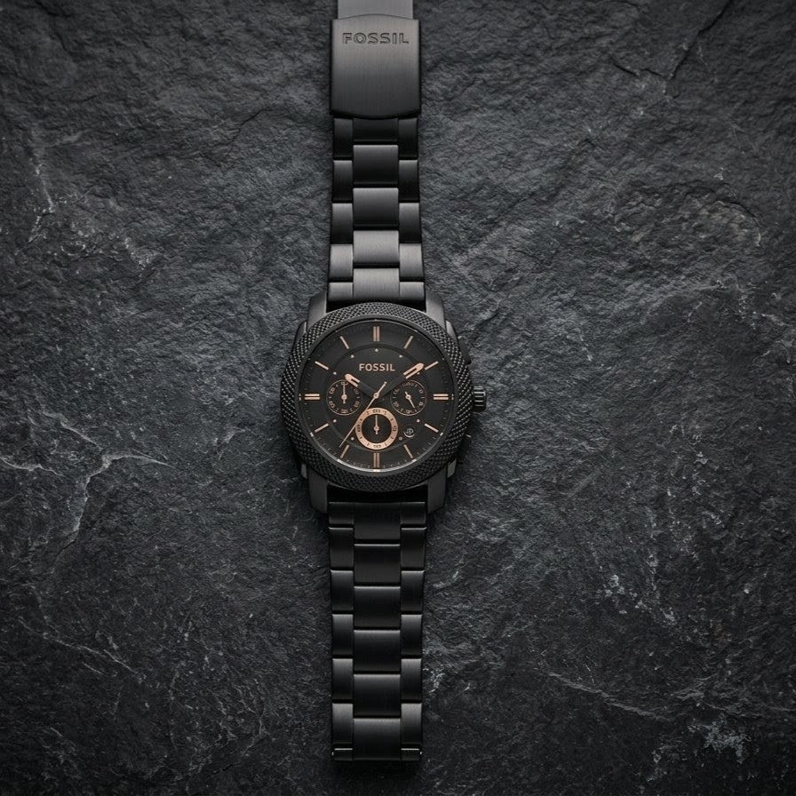 Fossil men's Black Stainless Steel Watch