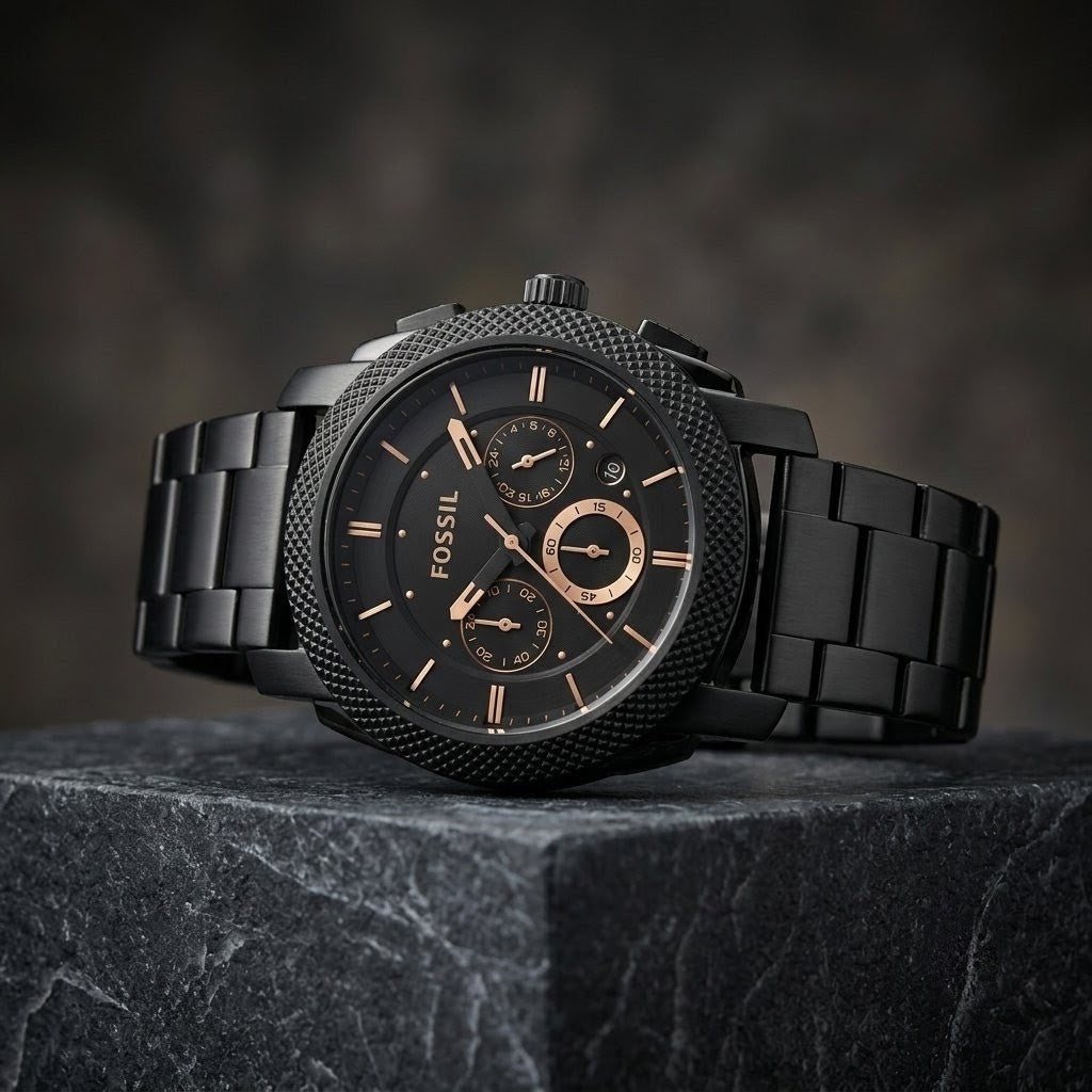 Fossil men's Black Stainless Steel Watch