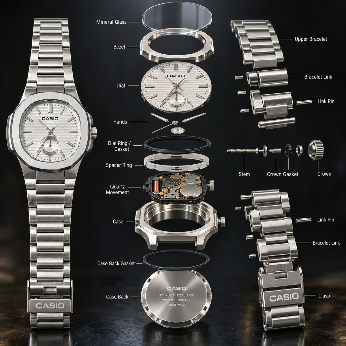 Minimalist silver timepiece